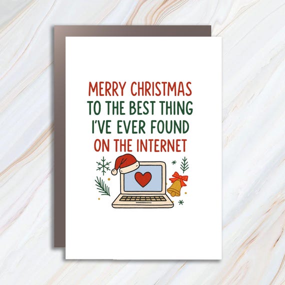 Best Thing On The Internet Christmas Card, Romantic Holiday Card For Husband Wife Boyfriend Girlfriend, Xmas Greeting Cards C993