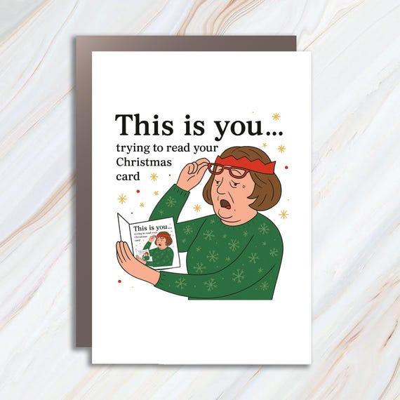 Funny Christmas Greeting Cards, Bad Eyesight Card, Rude Mum Card, Cheeky Wife Card, Joke Card For Mum C994