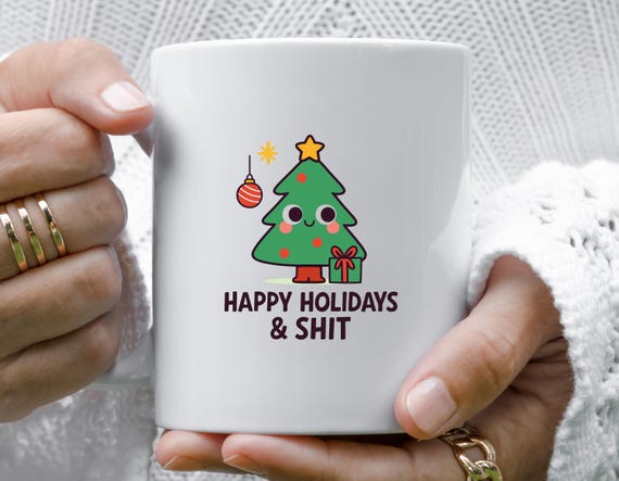 Funny Christmas Mug: Rude Holiday Greeting Mug For Party Lovers M997