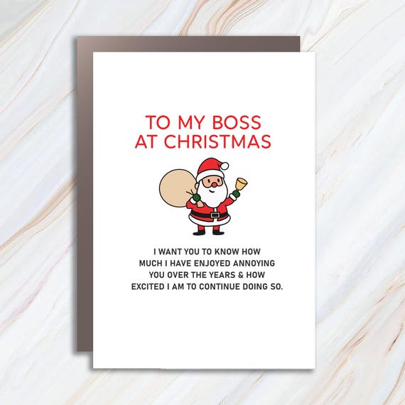 Funny Christmas Greeting Card For Boss Manager Rude Humor For Wife Daughter C992