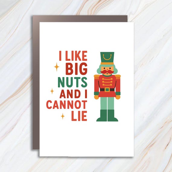 Funny Christmas Cards For Boyfriend Inappropriate Nutcracker Dirty Holiday Snarky Card For Her Funny Xmas C989