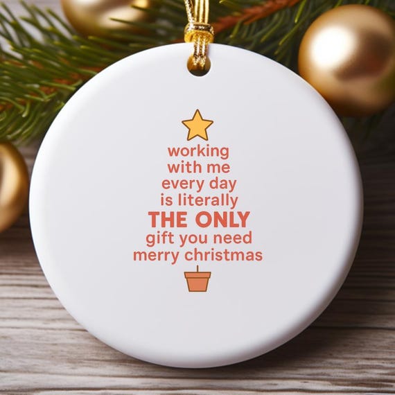 Funny Christmas Ornament For Coworker, Office Holiday Ornament, Boss Gift Ornament, The Only Gift You Need O983