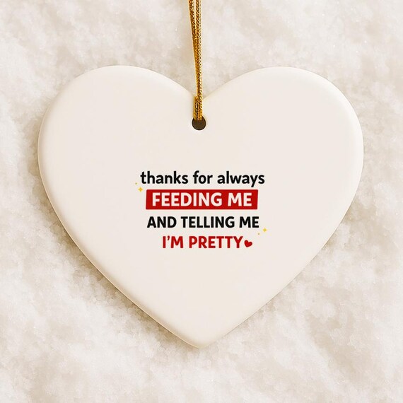 Funny Valentine Ornament For Husband Or Boyfriend, Thanks For Feeding Me And Telling Me I'm Pretty VO35