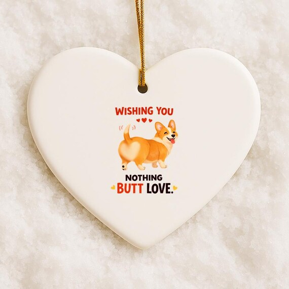 Funny Dachshund Valentine's Day Ornament: Puppy Love Holiday Decoration VO40