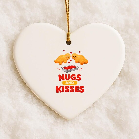 Nugs And Kisses Funny Love Ornaments, Valentine's Day Gift, Dinosaur Xoxo, Anniversary Nuggets VO47