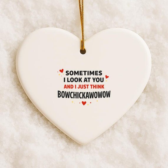 Funny Love Ornaments Bowchickawowow Anniversary Ornaments Crimson And Clover Studio VO57