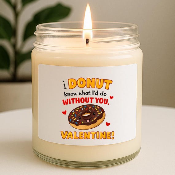 Donut Valentines Day Candles & Home Fragrances, Cute Funny Gift For Boyfriend Girlfriend Husband Wife VK60