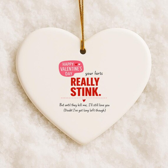 Funny Valentine Ornament Your Farts Really Stink Quirky Valentine's Day Gift For Him Hubby Guy VO81