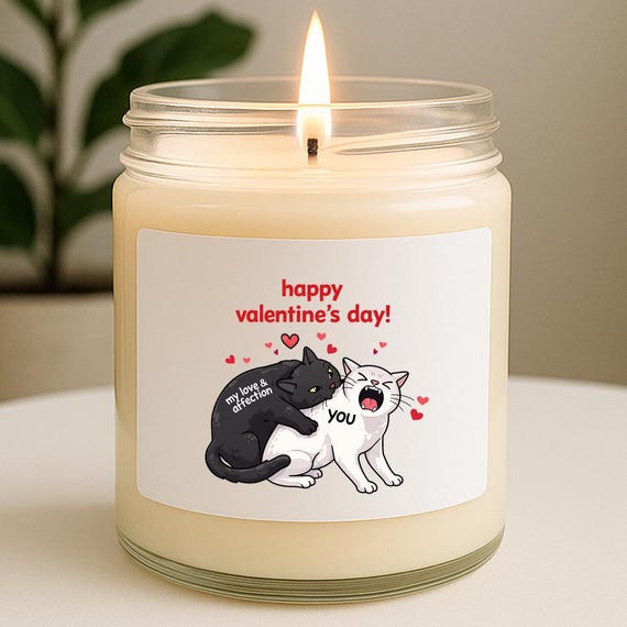 Valentine's Day Candles & Home Fragrances, Cute Cat Meme, Happy Valentine's Day, Gift For Partner VK89