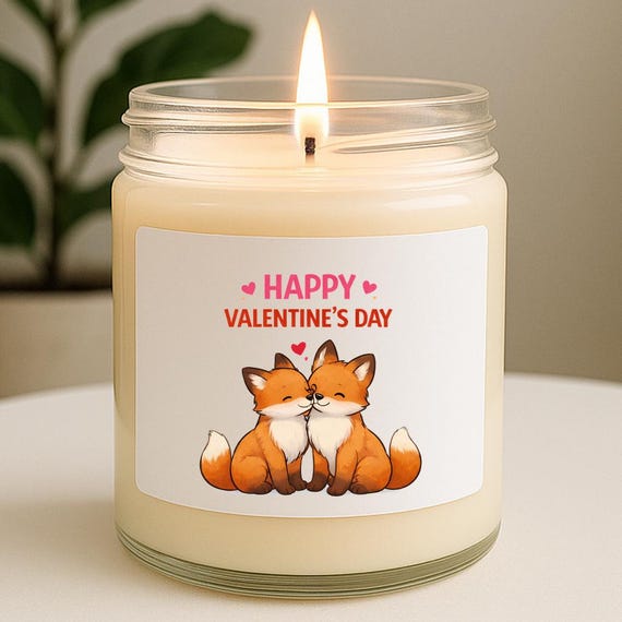 Happy Valentine's Day Candle, Watercolor Penguin Candle, Be Mine Candle, Valentine's Day Pun Decor VK109