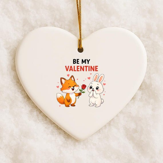 Raccoon Funny Valentines Ornament - Be My Valentine Chocolate Candy Gift - Funny Valentine's Day Ornament VO111