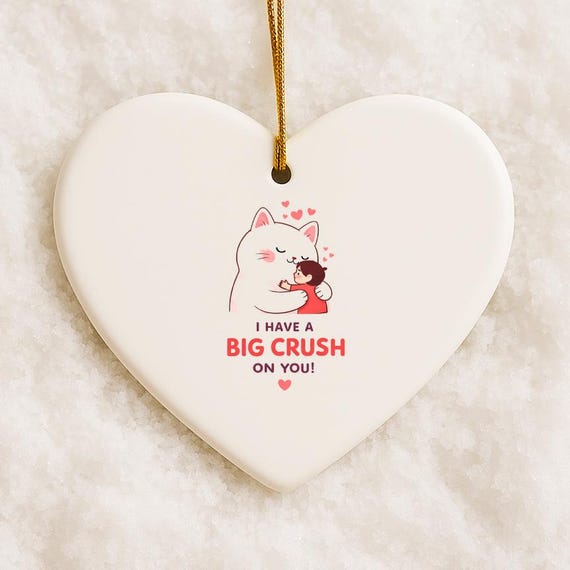 Kaiju Crush Valentine's Day Ornament: Geeky Monster Love With Funny Cartoon Design VO127