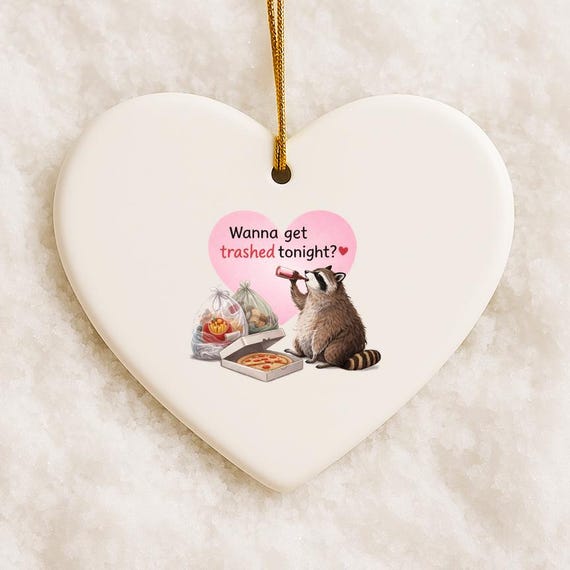 Trash Texting Raccoon Ornament - Funny Holiday Decoration By Feral Felicitations VO135