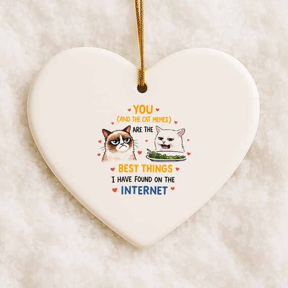 Cat Meme Funny Valentines Day Ornament For Husband - Internet Dating Anniversary Gift For Boyfriend VO141