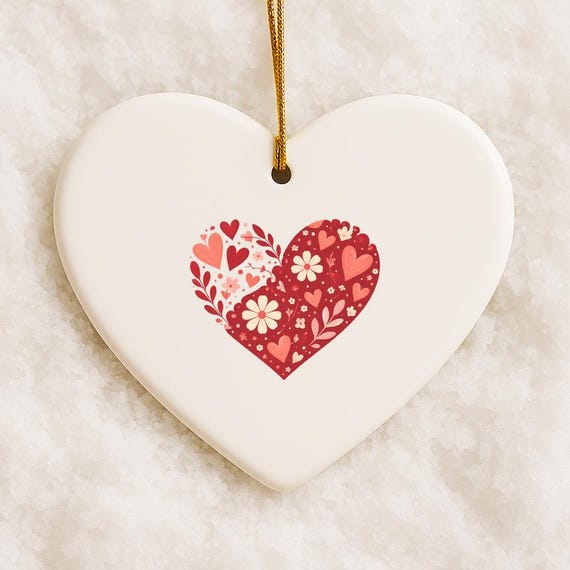 Butterfly Heart Ornament, Valentine Love Ornament, Heart Design With Butterflies, Popular Sublimation Designs VO152