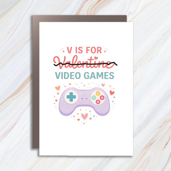 Funny Video Game Valentine Greeting Card: Anti-Valentine Humor With Controller Design VC153