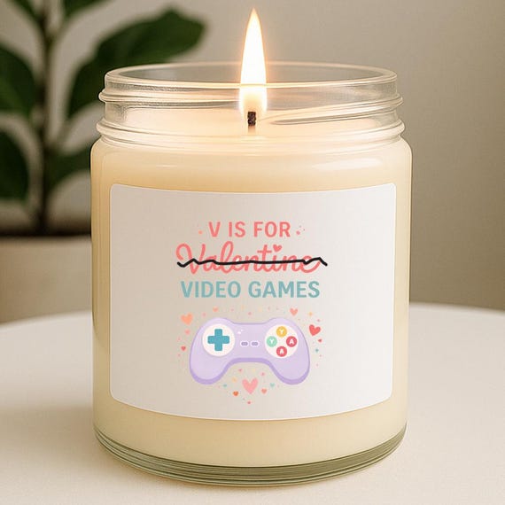 Funny Anti-Valentine Candle: Video Game Valentine With Controller Design VK153