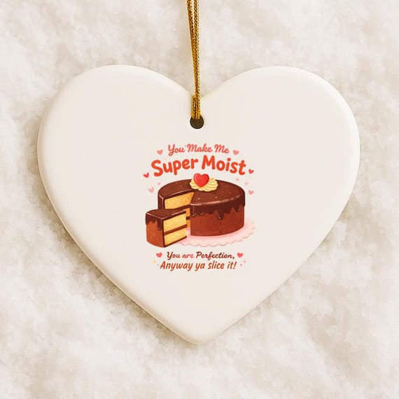 You Make Me Moist Yellow Cake Ornament - Cheeky Anniversary Valentine Humor VO151