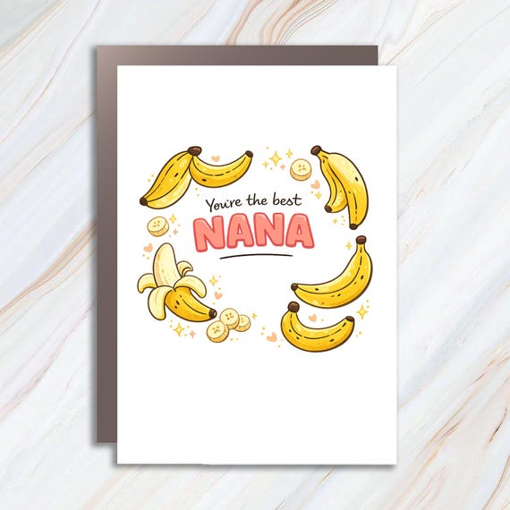 Funny Banana Nana Greeting Card For Mother's Day With Yellow Banana Pattern MC3