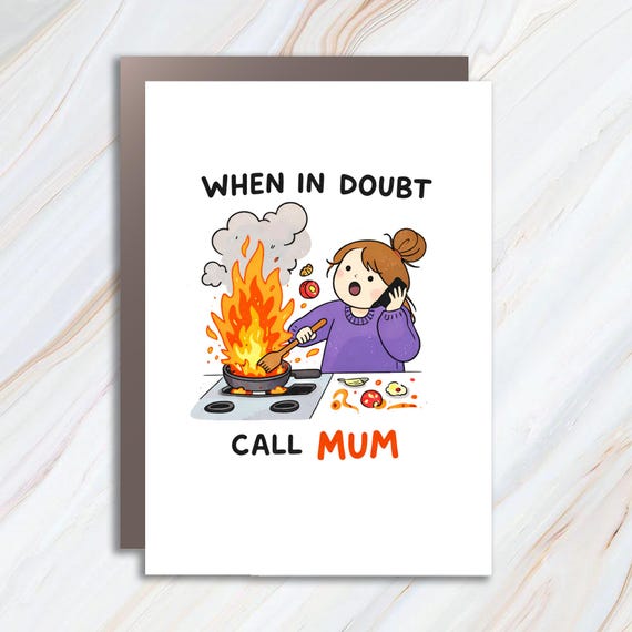 Funny Mum Mother's Day Greeting Card - Hilarious Card With Cartoon Illustration MC25