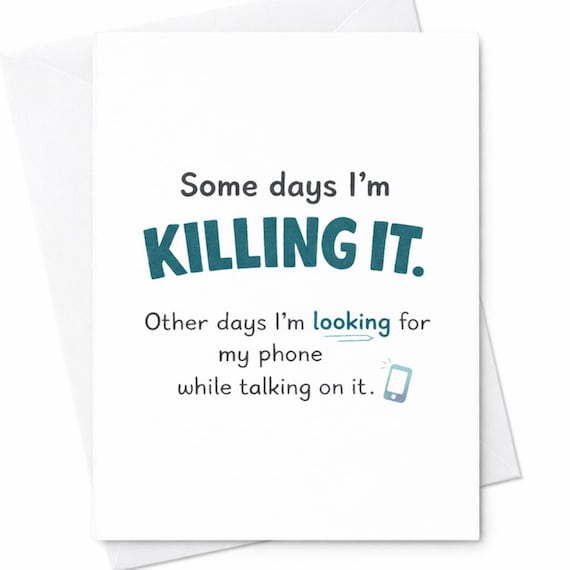 Killing It Funny Birthday Card Relatable Humor Card for Friend Coworker Adult Gift C10