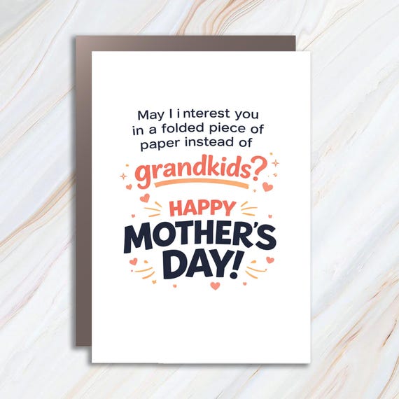 Funny Stork Mother's Day Greeting Card: Dry Humor About Grandkids MC46