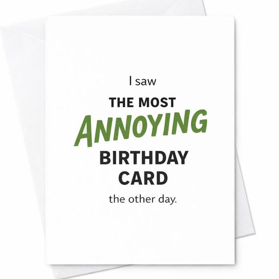 Funny Greeting Card Most Annoying Joke Humor Gift C46