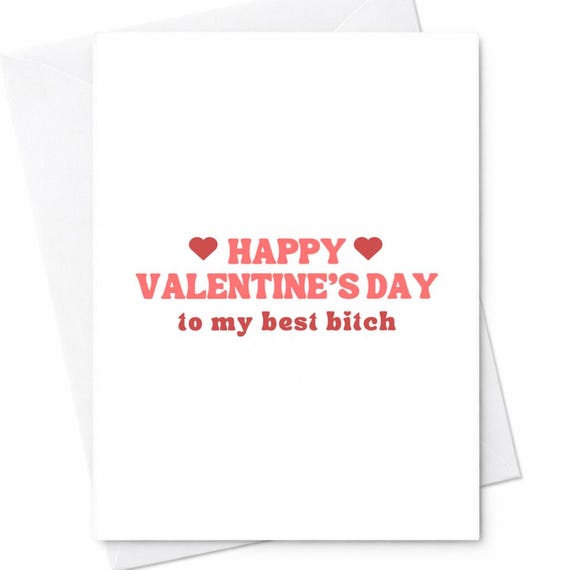 Naughty Sarcastic Happy Valentines Day Bitch Card Friend Bestie Girlfriend Sister Coworker C93