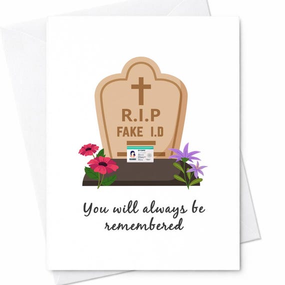 Funny Rip Fake Id 21st Birthday Card Friend Daughter Son Twenty First C111