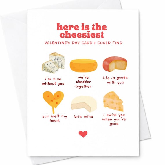 Funny Pun Cheesiest Cheese Valentine Anniversary Card Husband Wife Boyfriend Girlfriend C117