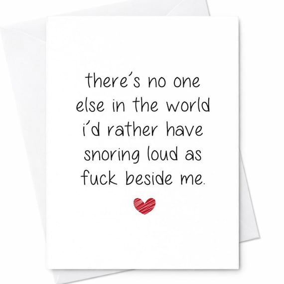 Funny Snoring Love Card Naughty Relationship Card Couples Humor Card Anniversary Card For Boyfriend Girlfriend Wife Husband C136