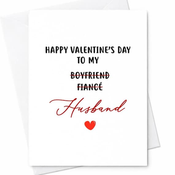Happy Valentines Day To My Husband Card Boyfriend Fiance Husband Funny Valentines Card For Husband Romantic Love Card C142