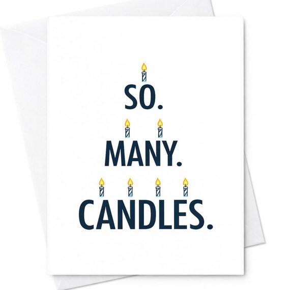 So Many Candles Funny Birthday Card Minimalist Birthday Humor Card Simple Candle Design Card For Friend Her Him C148