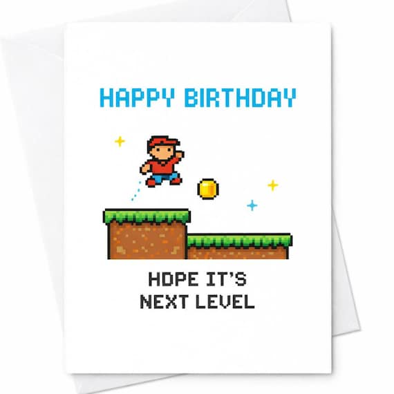 Retro Gaming Birthday Card Pixel Video Game Birthday Card Next Level Birthday Card Gamer Birthday Card For Boyfriend Husband Friend C177