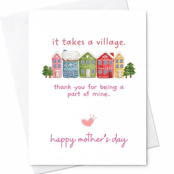 It Takes A Village Thank You For Being A Part Of Mine Happy Mother’s Day Card Sweet Appreciation Mom Card From Daughter Son Love Gift C252