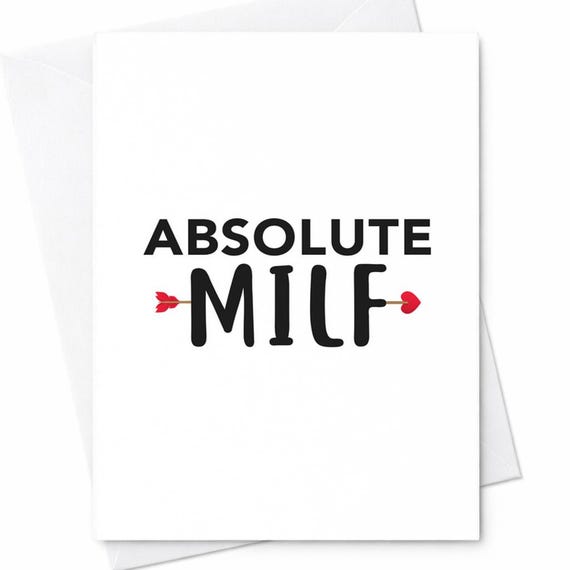 Absolute Milf Funny Mother’s Day Card Rude Adult Humor Card Gift For Wife From Husband Bold Typography Mom Card C255