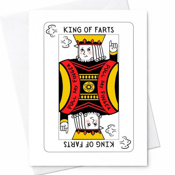Funny Father's Day Card King Of Farts Pull My Finger Dad Birthday Card Humor Playing Card Style Gift For Dad Husband C299