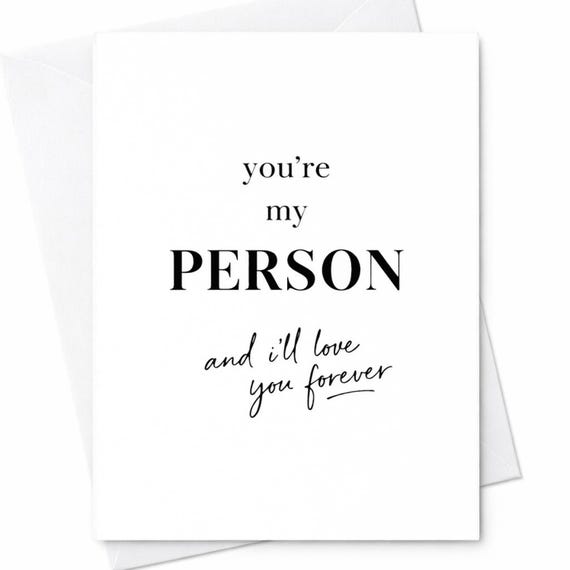 You're My Person Card Romantic Love Card Anniversary Card For Boyfriend Girlfriend Wife Husband Minimalist Love Card C361
