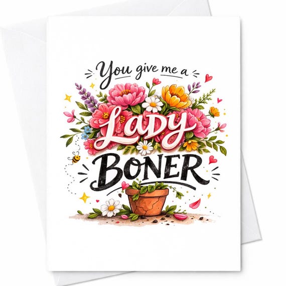 Funny You Give Me A Lady Boner Card Dirty Humor Birthday Card Adult Joke Card Flirty Naughty Card For Girlfriend Boyfriend C355