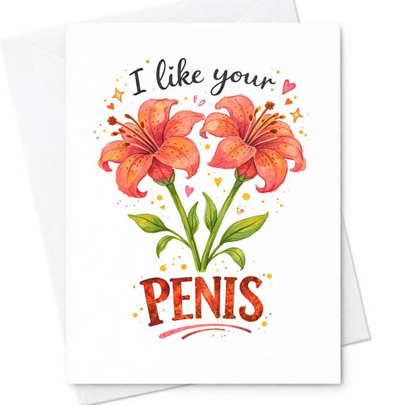 I Like Your Penis Card Funny Dirty Love Card Naughty Anniversary Card Adult Humor Valentine Card For Boyfriend Girlfriend C357