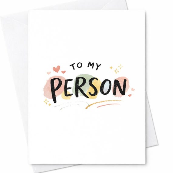 To My Person Card Cute Minimalist Love Card Romantic Anniversary Card For Boyfriend Girlfriend Wife Husband Simple Love Card C364