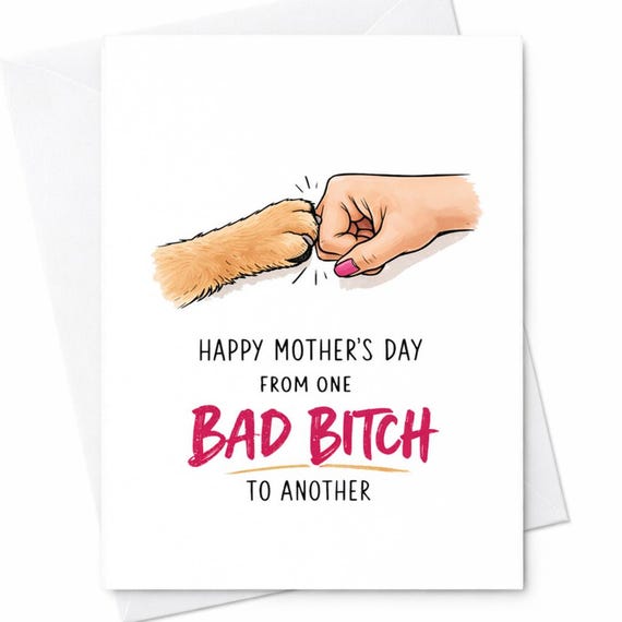 Funny Mother's Day Card From One Bad Bitch To Another Humor Card Strong Mom Gift Best Friend Mom Card Adult Humor Mother's Day C398