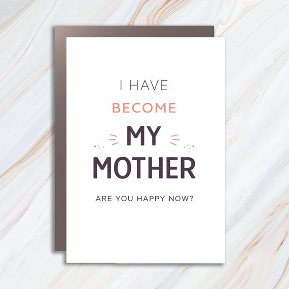 Funny Mother's Day Card - Sarcastic Mom Birthday Greeting Card With Floral Design MC61