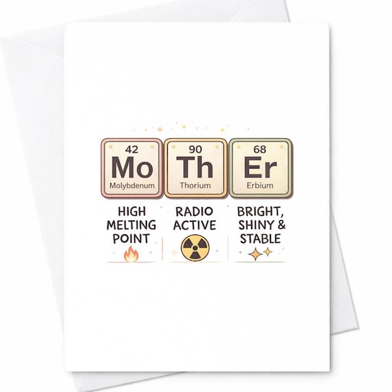 Mother Elements Card Funny Mothers Day Card Science Mom Card Nerd Mom Gift Chemistry Mom Card Geek Mom Humor Card Smart Mom Gift C472