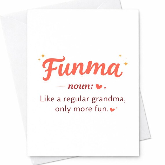 Funna Definition Card Funny Grandma Card Cute Nana Gift Humor Grandmother Birthday Card Sweet Family Love Gift Idea C486