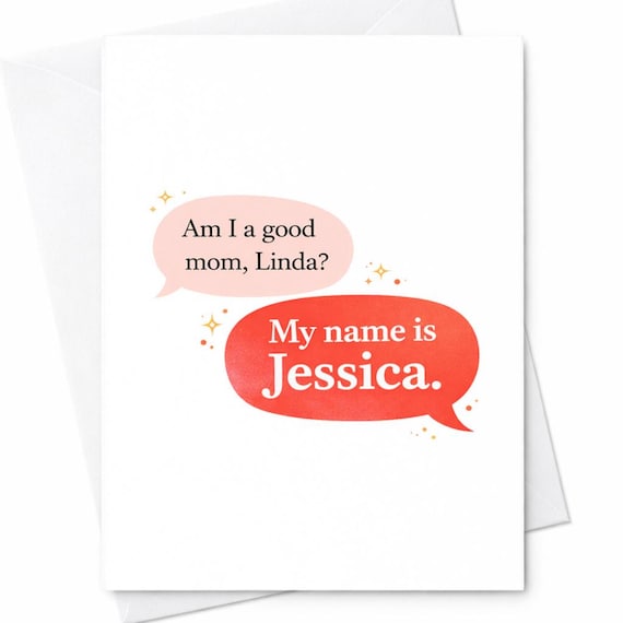 Funny Mom Card Am I A Good Mom Linda Joke Card Sarcastic Mother Humor Card Adult Parenting Card Birthday Gift For Mom C492