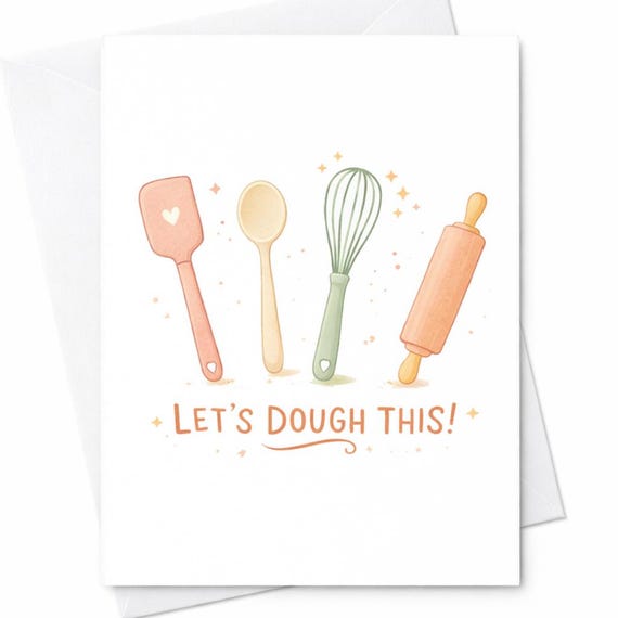Baking Mom Card Let’s Dough This Card Funny Baking Card Kitchen Mom Gift Baker Mom Card Mother’s Day Baking Gift Cute Card C501