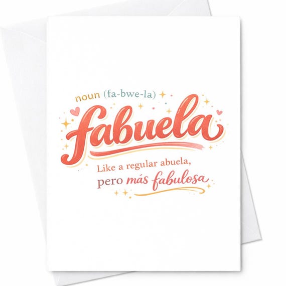 Fabuela Card Funny Abuela Card Spanish Grandma Card Mothers Day Card Abuela Gift From Grandkids Latina Grandma Card C531