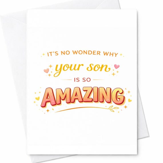 It's No Wonder Why Your Son Is So Amazing Card Mothers Day Card From Son Funny Mom Card Cute Mom Gift Mother's Day Card C530