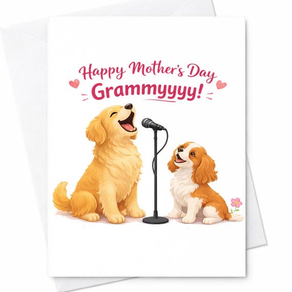 Happy Mother's Day Grammyyyy Funny Dog Card Grandma Mothers Day Card Dog Lover Gift Cute Puppy Mothers Day Card For Grandma C602